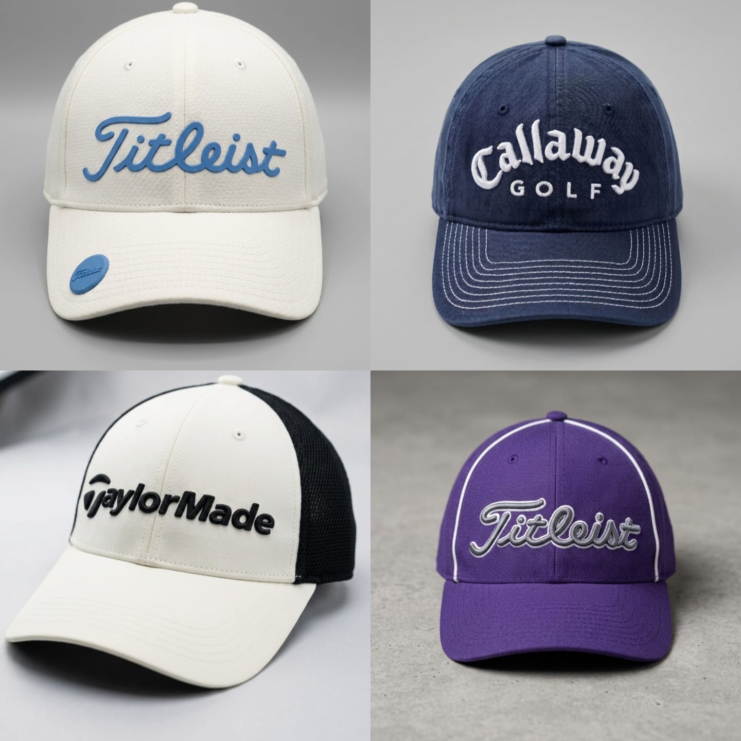 Markengolfmützen einschließlich Titleist, Callaway..