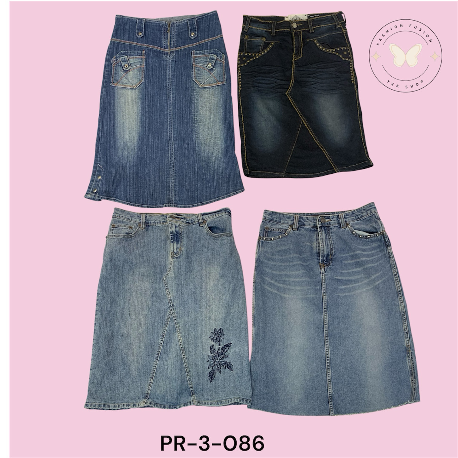 Classic Blue Denim Midi Skirt – Mid Length Casual ..