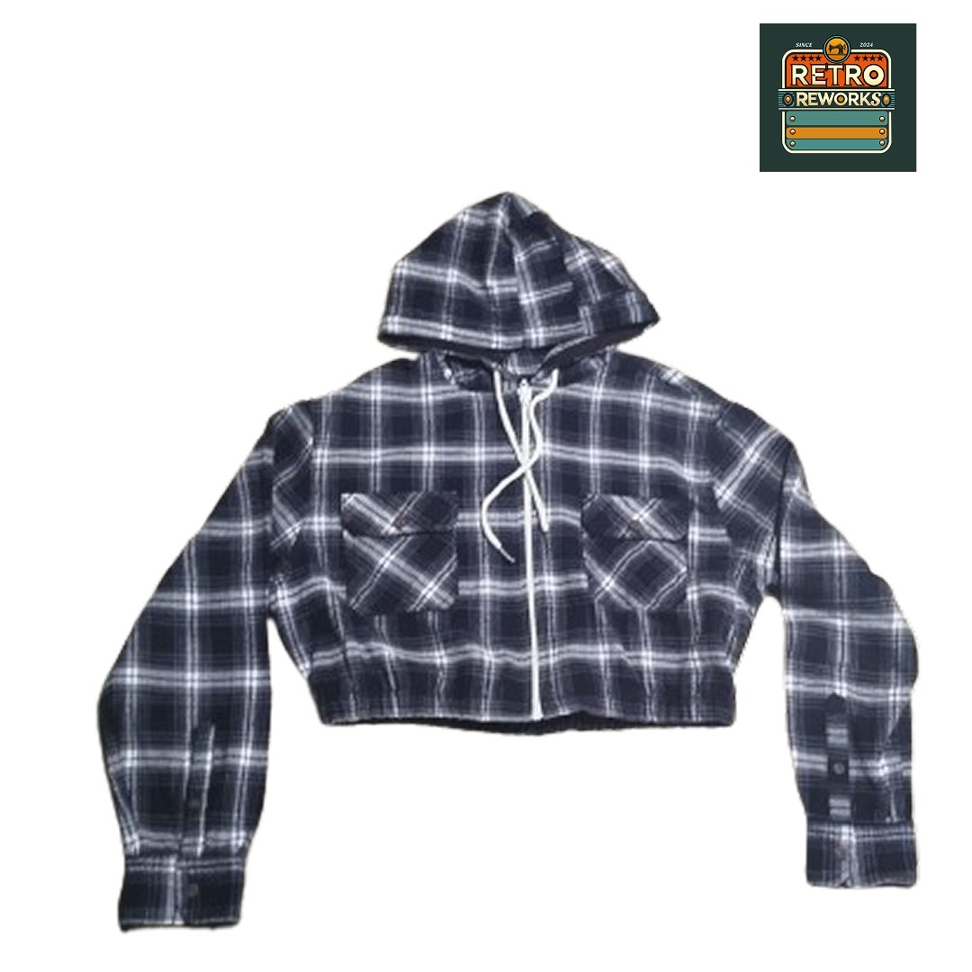 Upcycled Crop Hooded Jacket