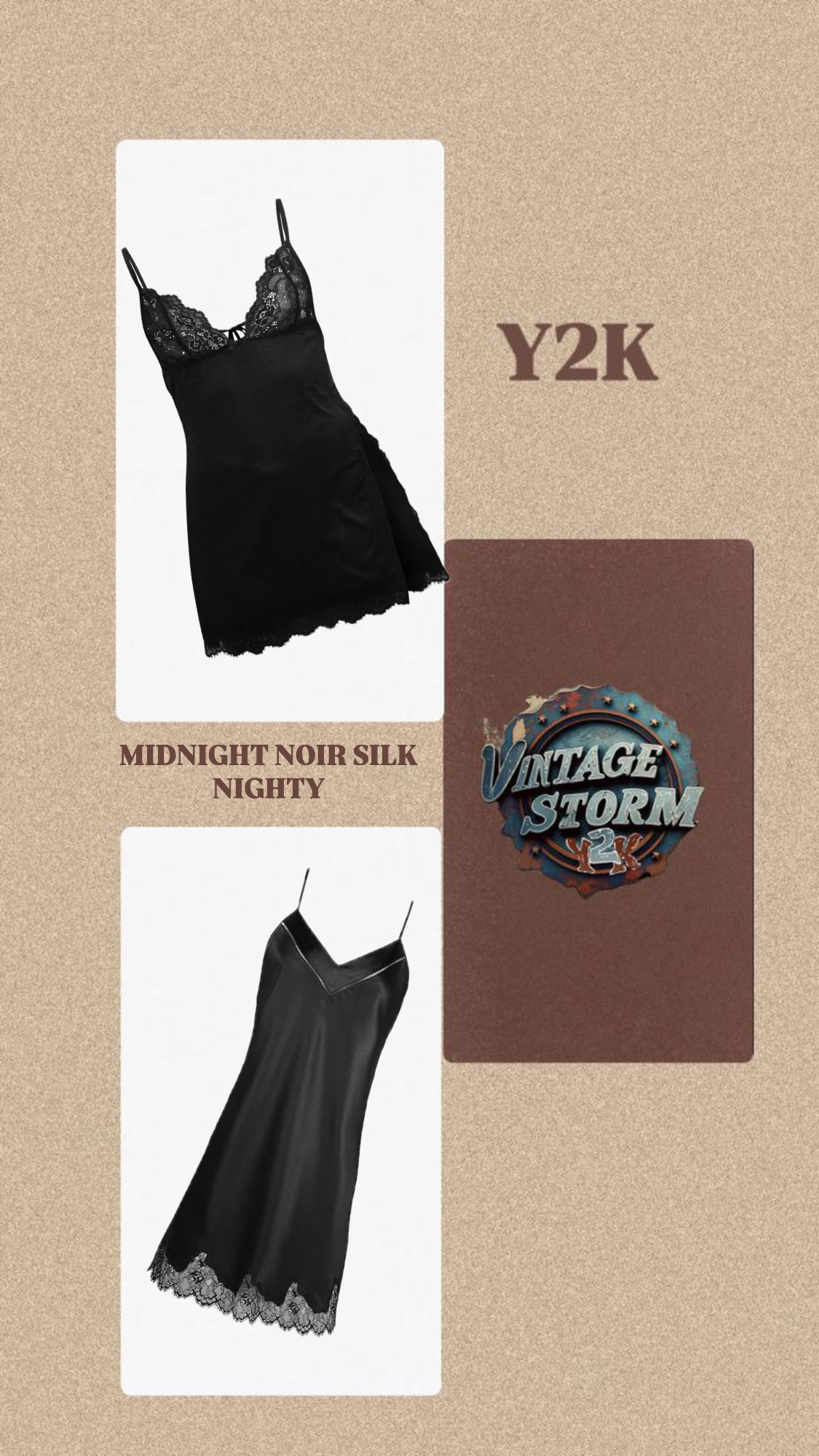 Y2K Midnight Boir Silk Nighty