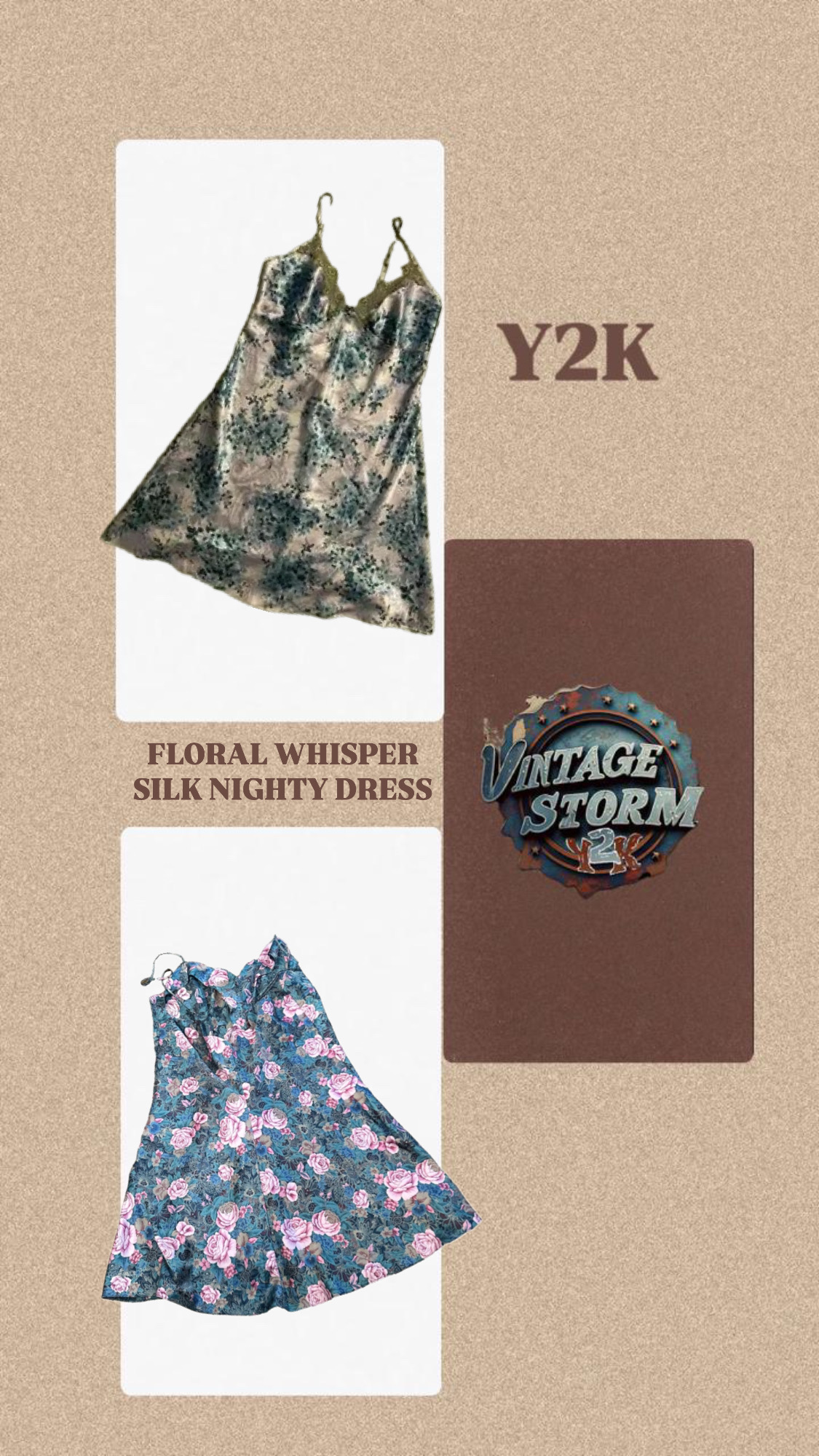 Y2K Floral Whisper Silk Nighty
