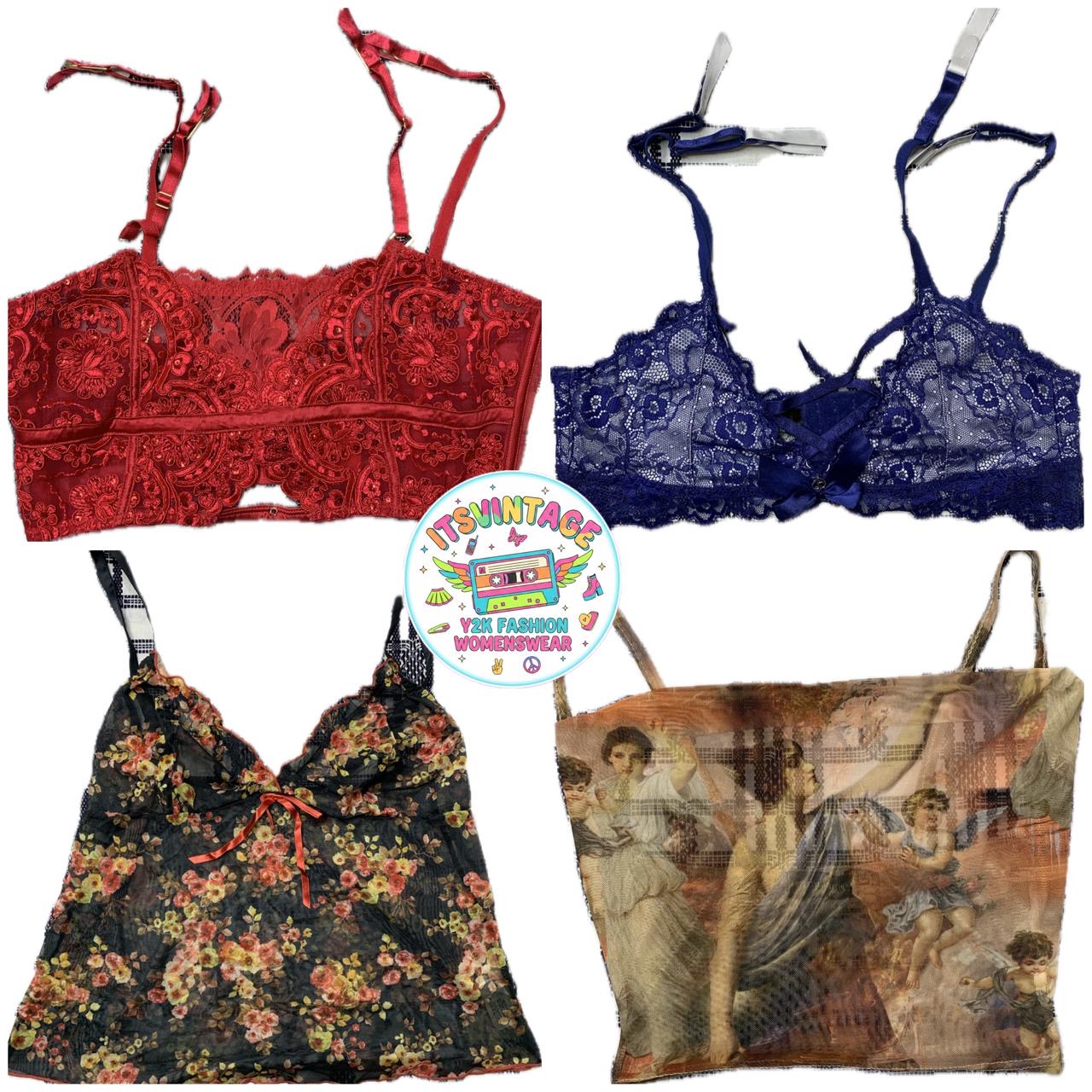 Vintage Y2K Lace Lingerie & Mesh Top Mix..