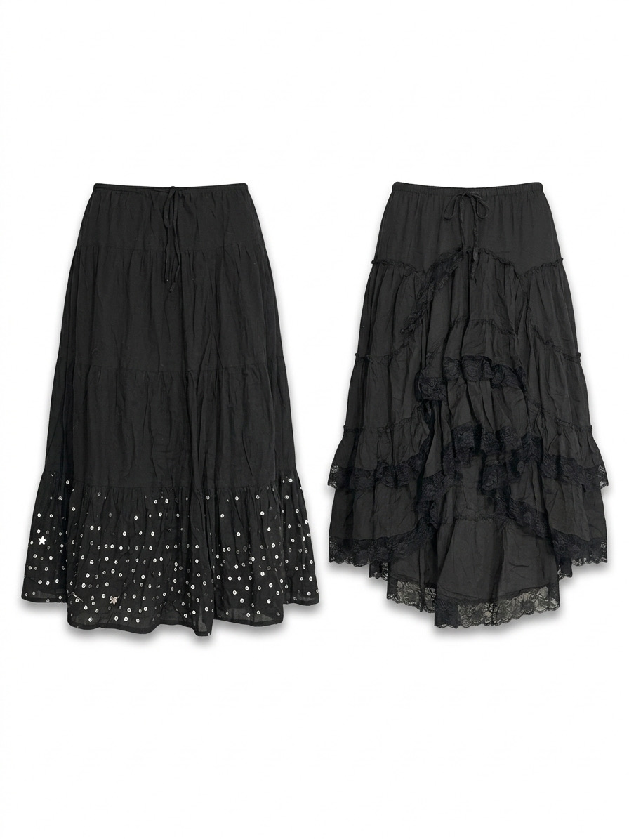 (FV-953) Y2K Black Aesthetic Fairy skirts