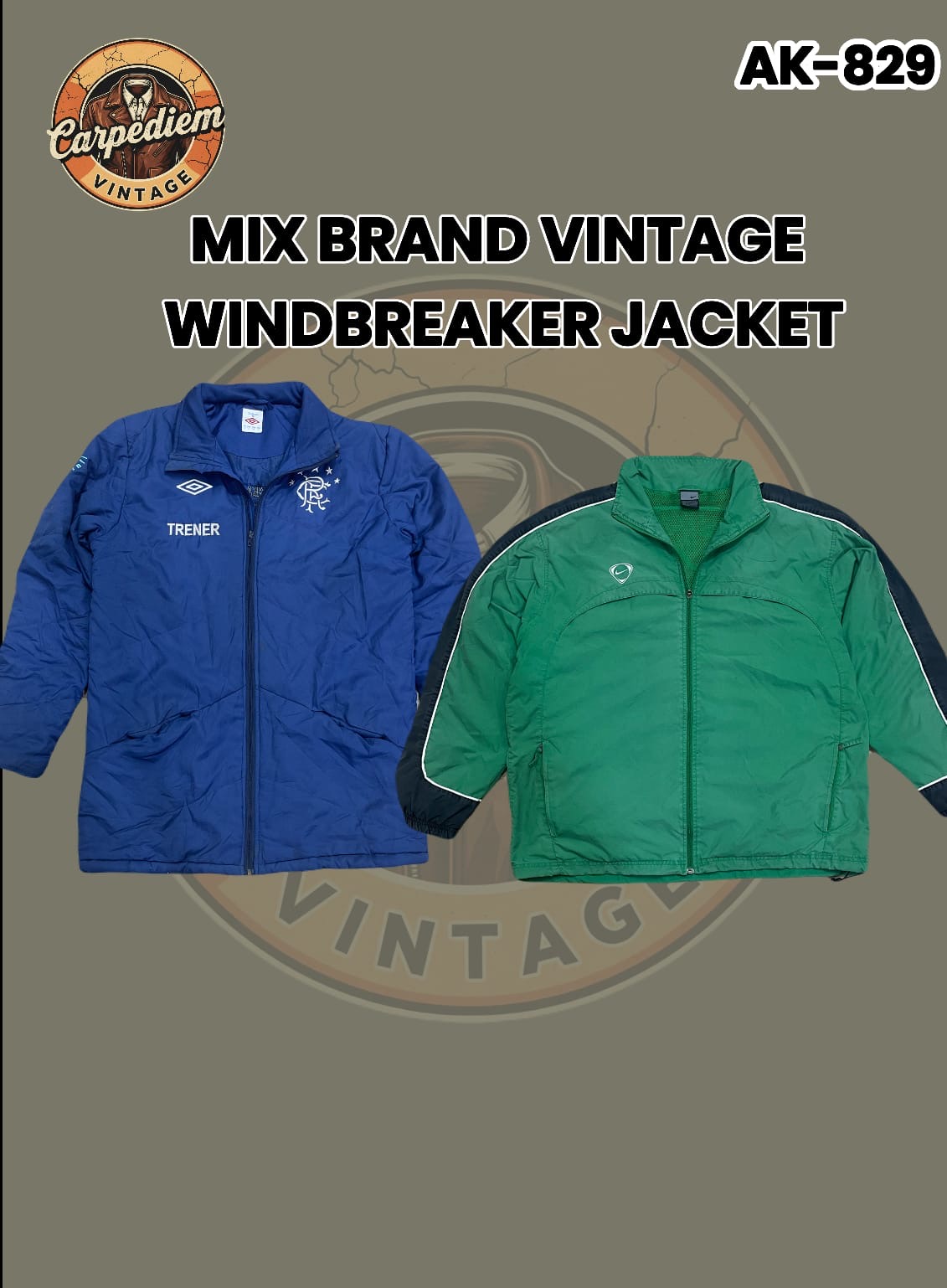 Mix brand Vintage Windbreaker Jacket Ak-829