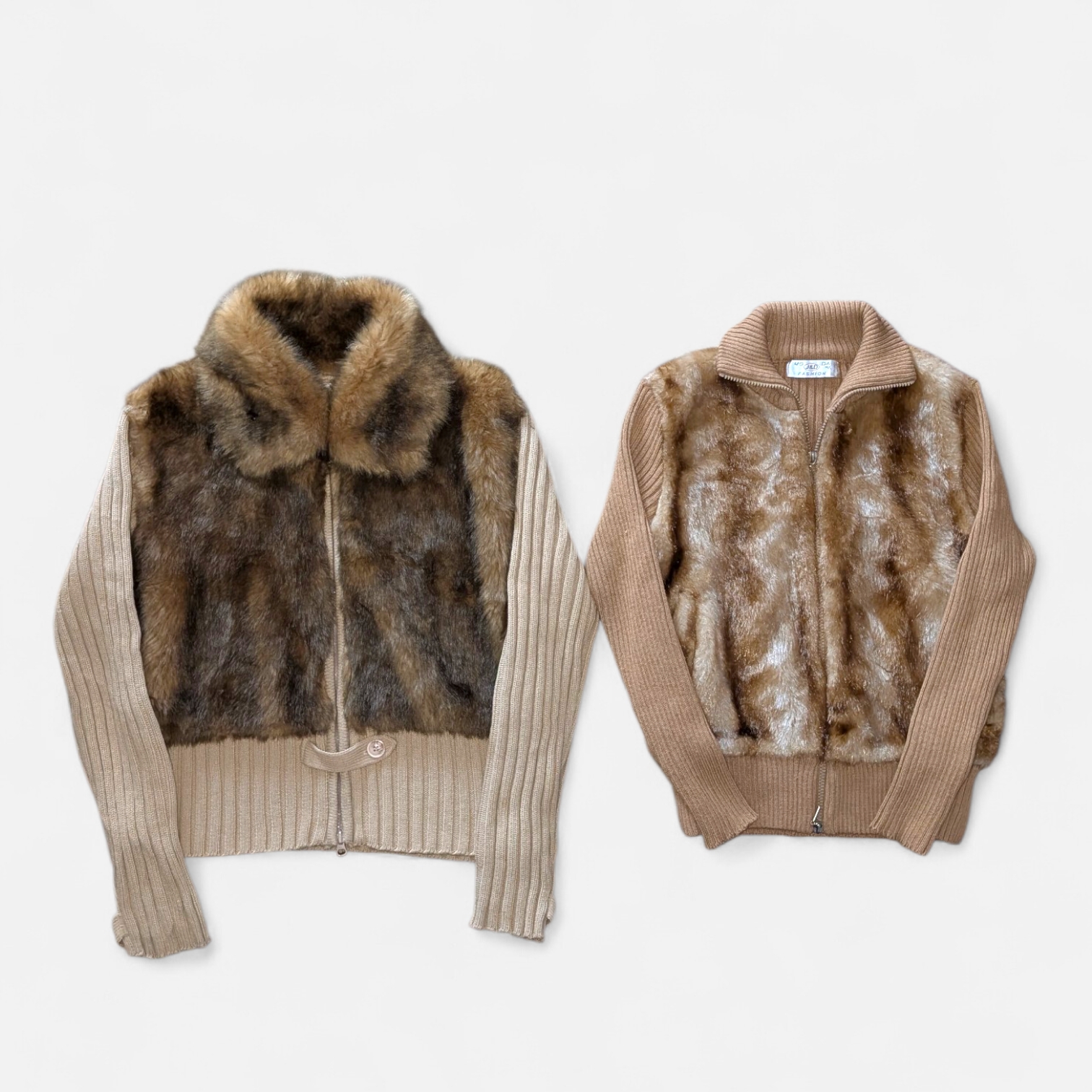 Y2K Faux Fur And Zip Up Knitwear