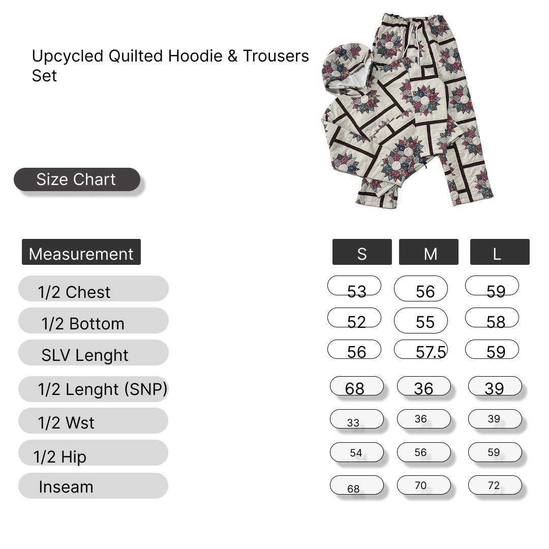 Upcycled Quilted Hoodie and Trousers Sets