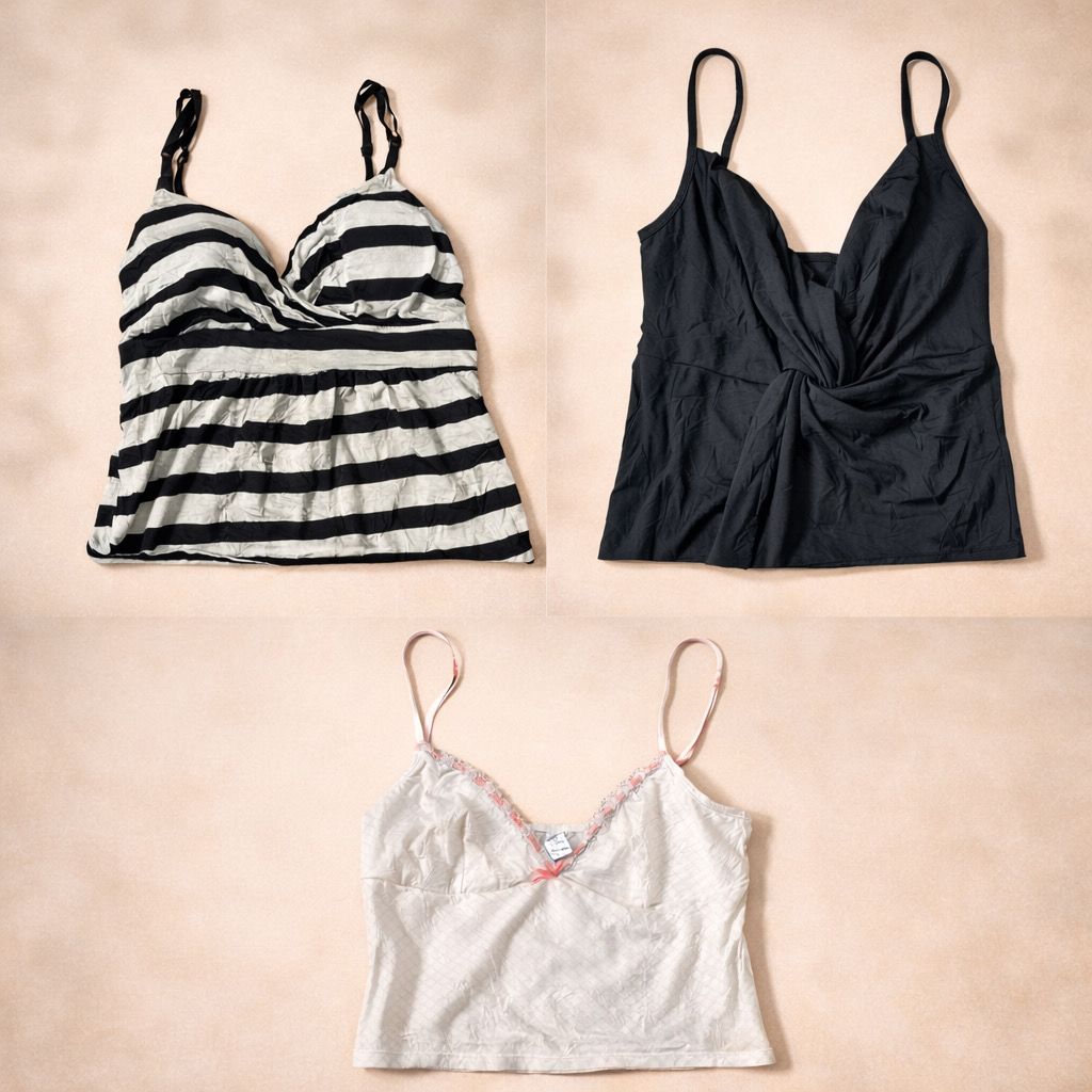 Y2K Spaghetti Lace Tops