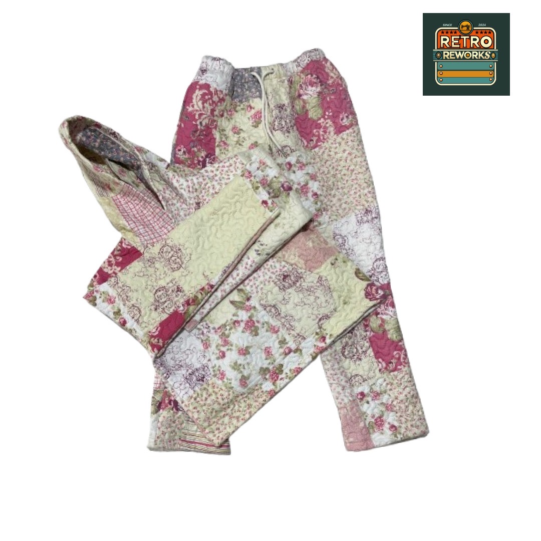 Upcycled Quilted Hoodie and Trousers Set