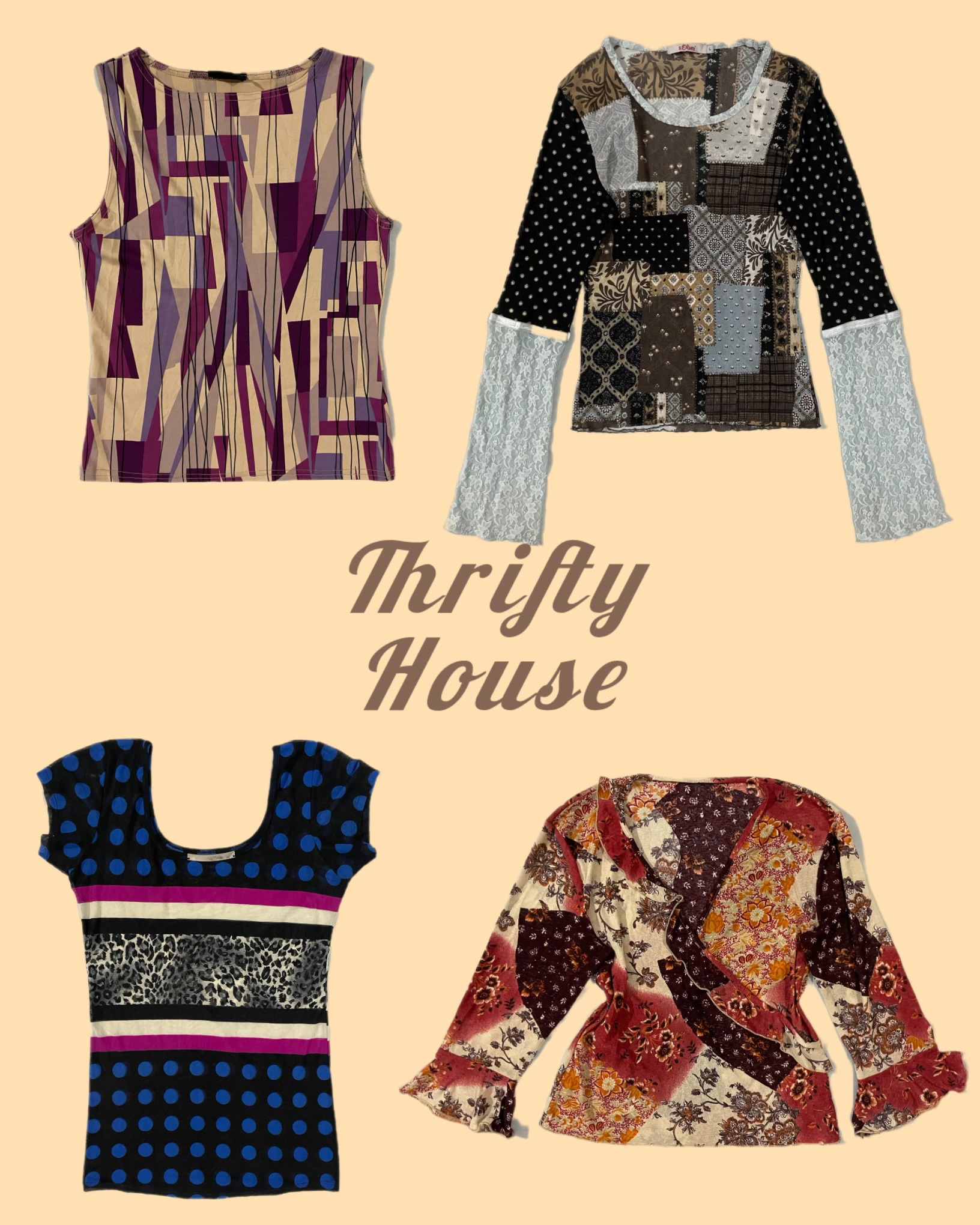 Bold Y2K Statement Tops(TH/285)