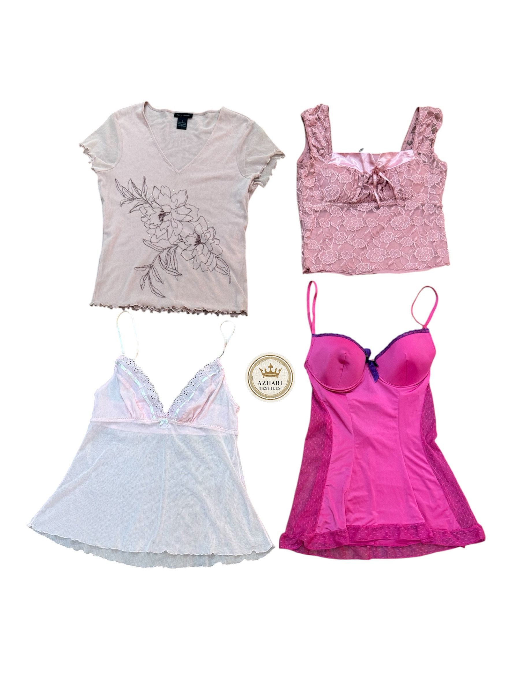 Y2K Baby Doll Pink Red Tops 12 pcs At 629