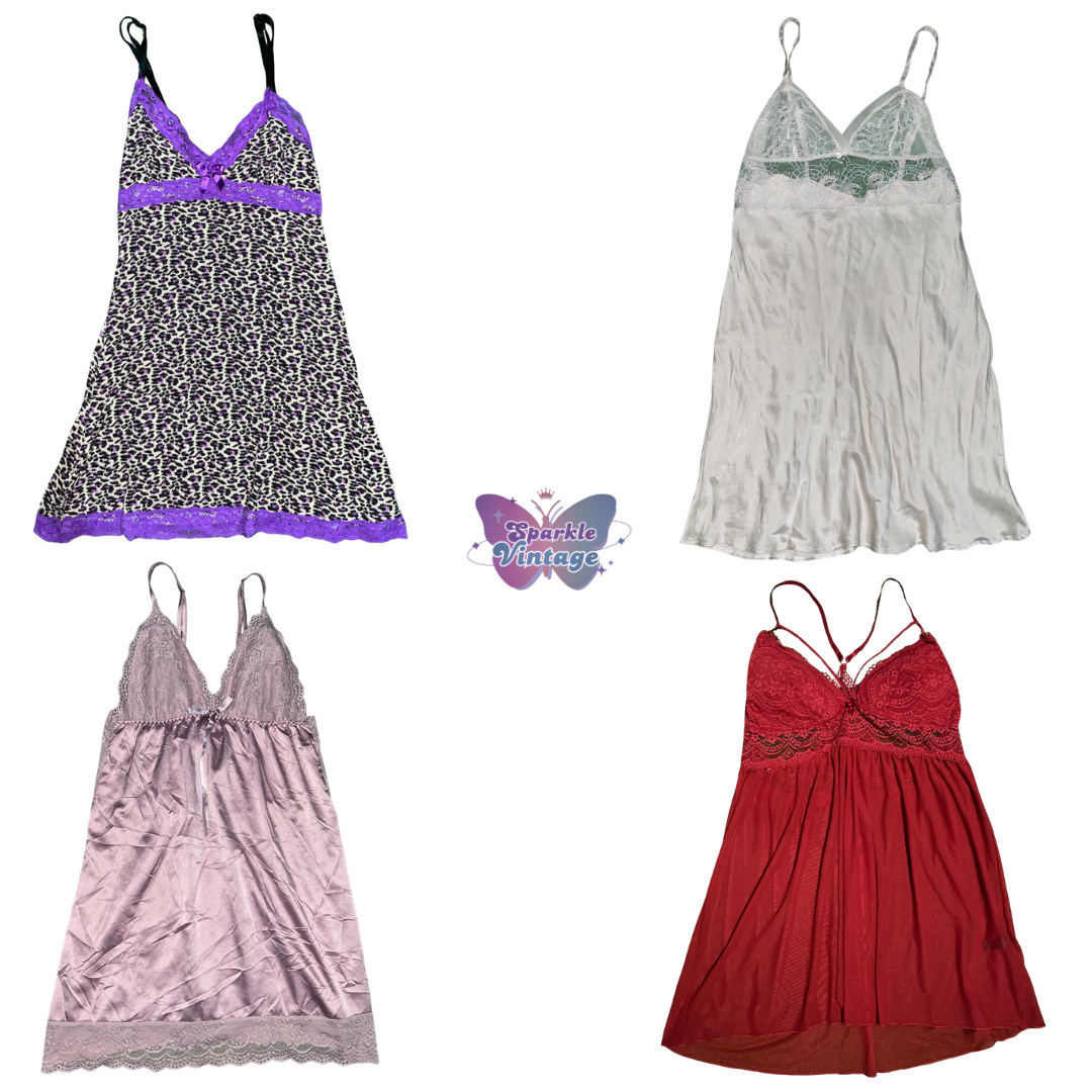 Vintage Women’s Lace Slip & Babydoll Nightwear Bun..
