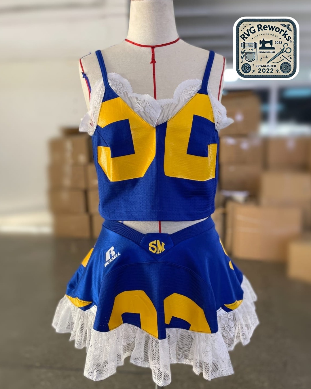 Upcycled Football Jersey Lace Set