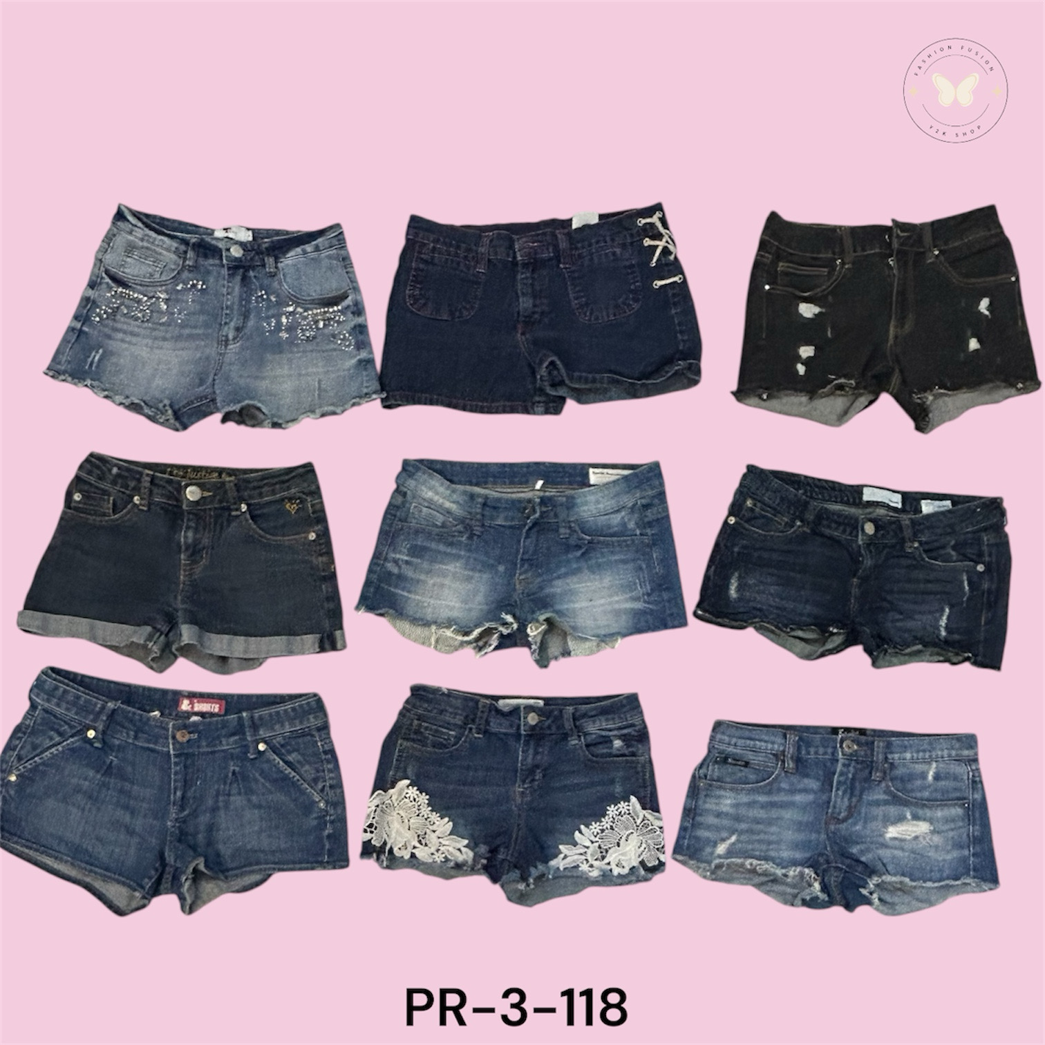 Festival-Ready Distressed Denim Mini Shorts (PR-3-..