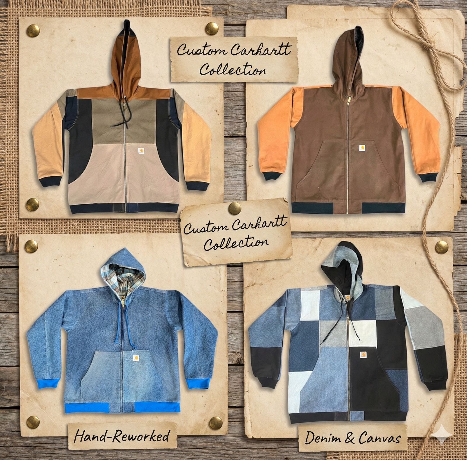 Upcycled Mix canvas Carhartt Mix jckets