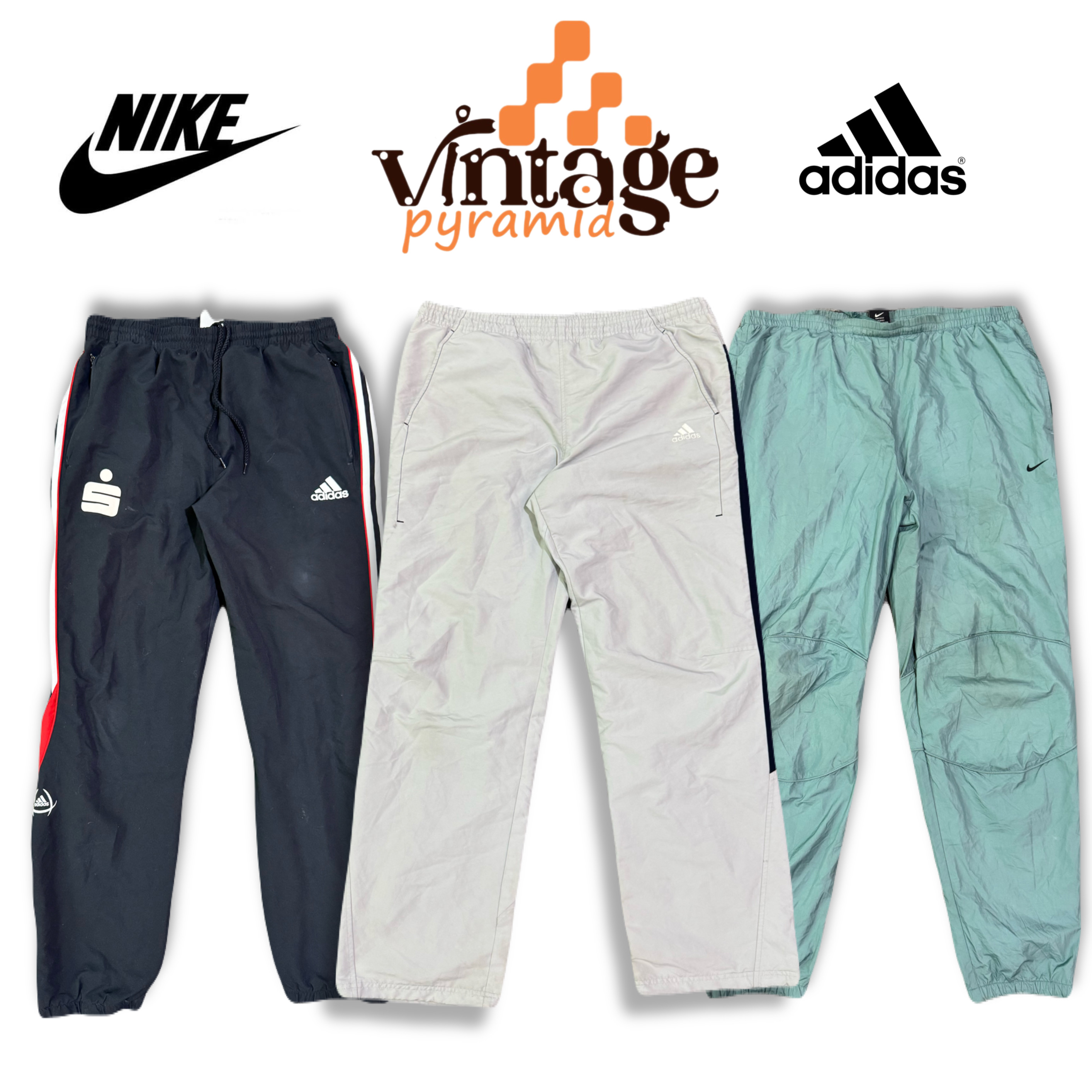 VPX 1344 Vintage Nike Adidas Calças de Corrida