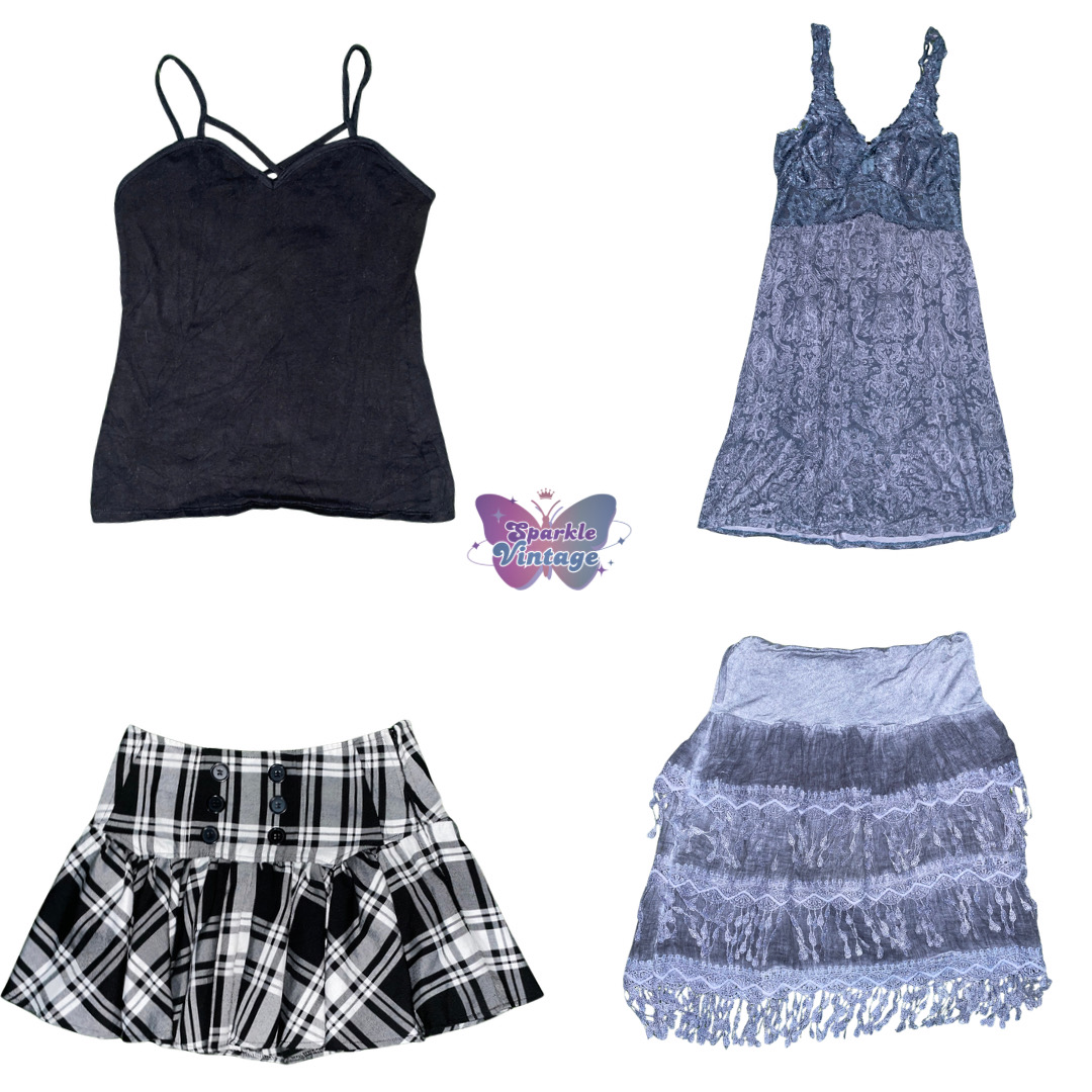 Vintage Y2K Mixed Fashion Bundle – Cami Top, Lace ..