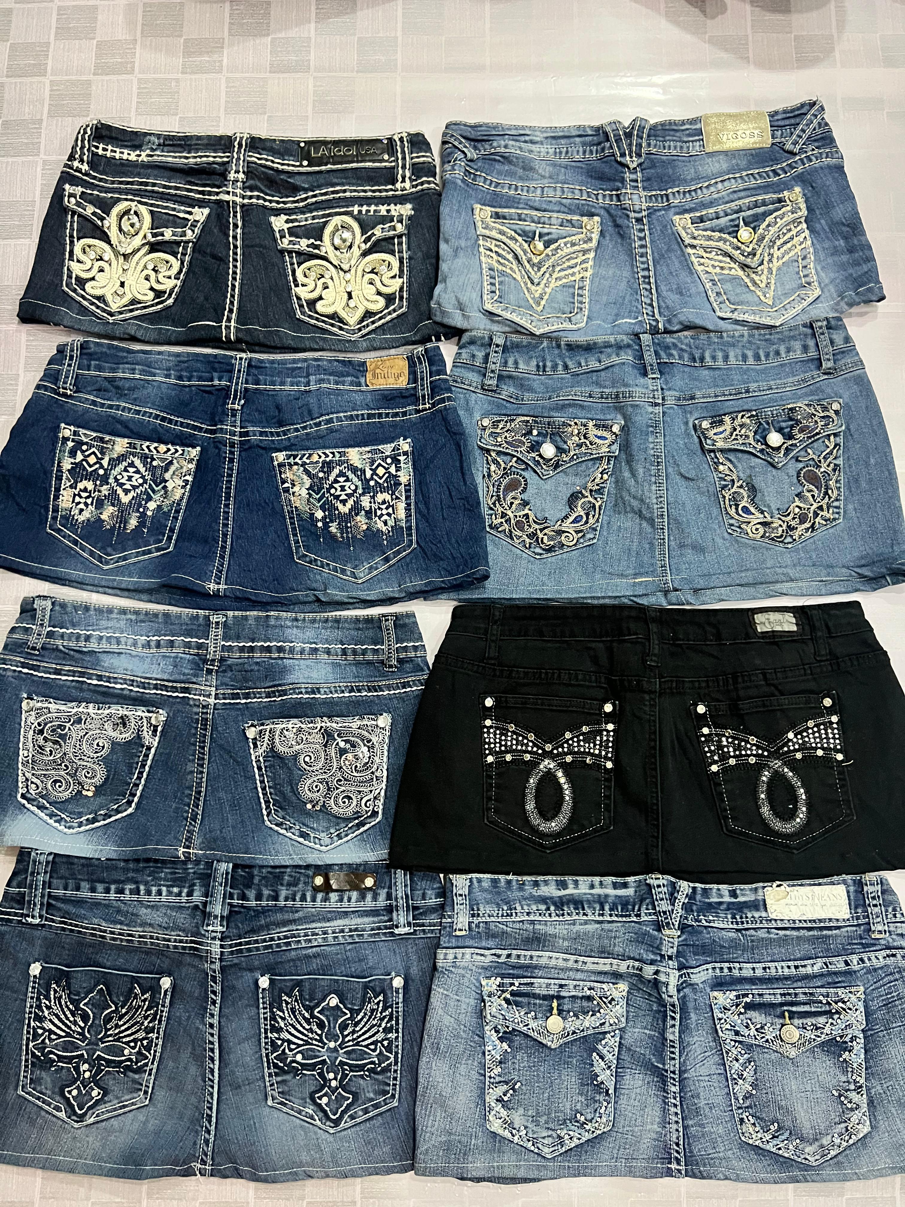 Saia Micro Mini Feminina Decorada Reciclada