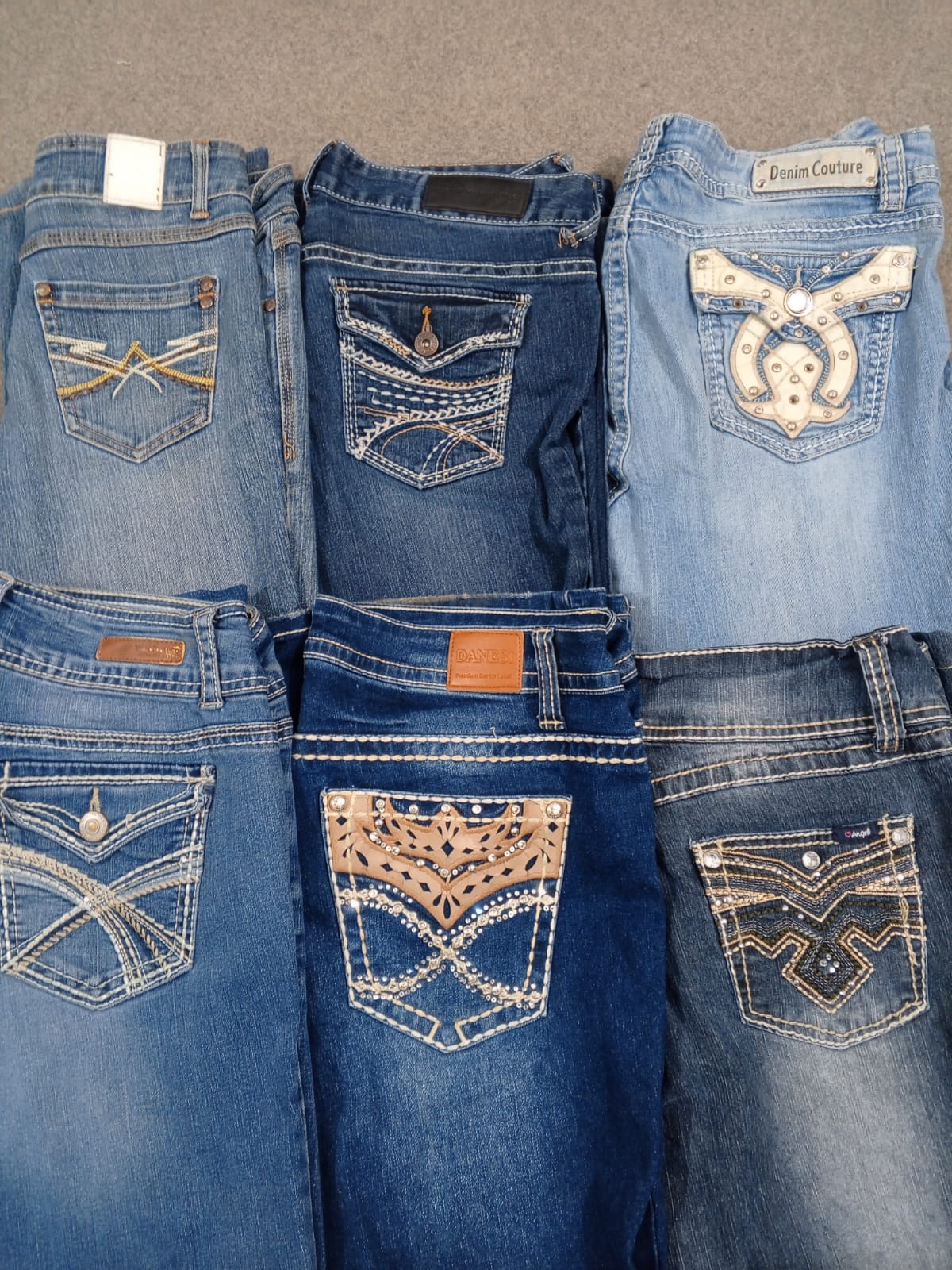 HD1410 Damen Y2K Denim Veredelte Schlagjeans