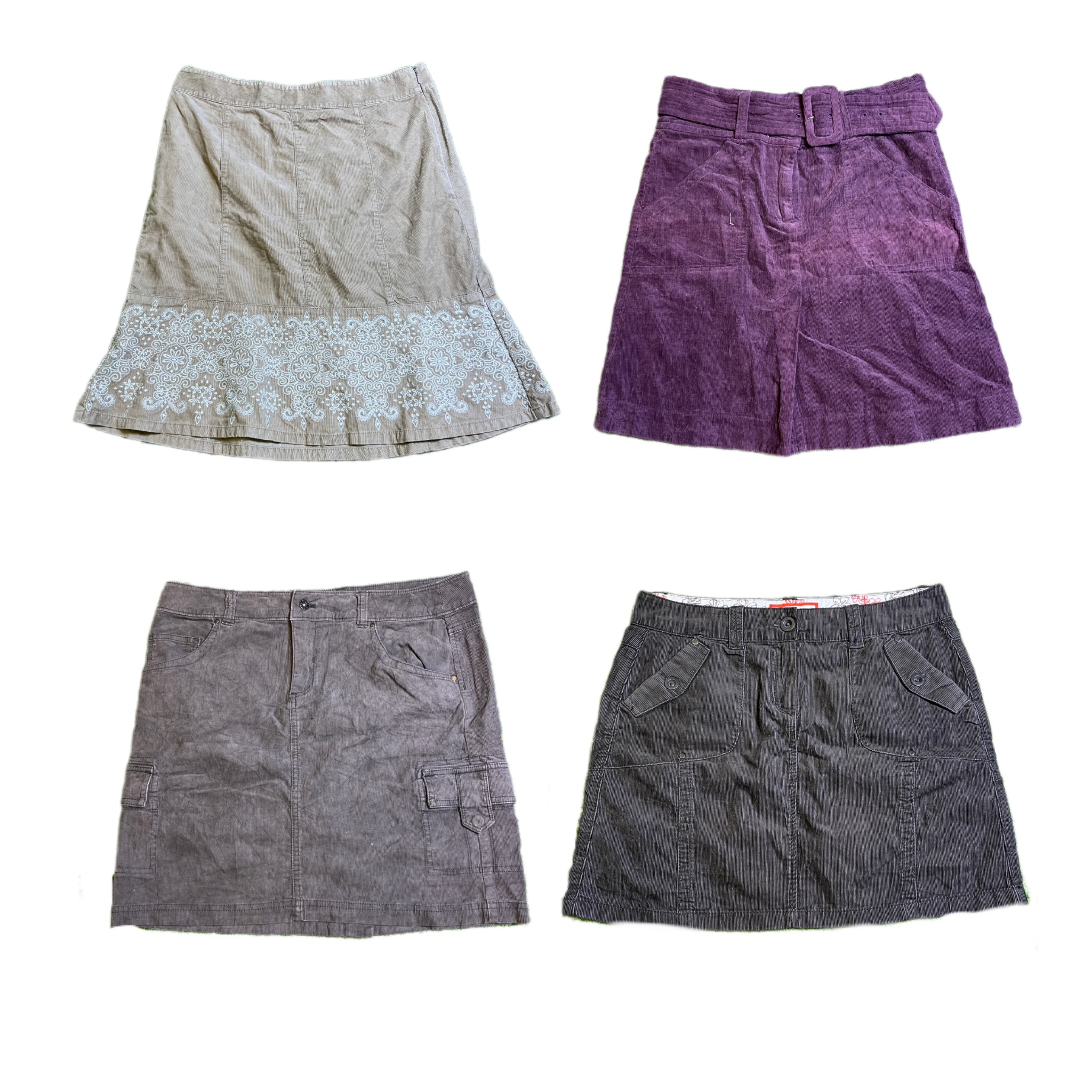 Y2K Unique Corduroy Midi Skirts RE-2874