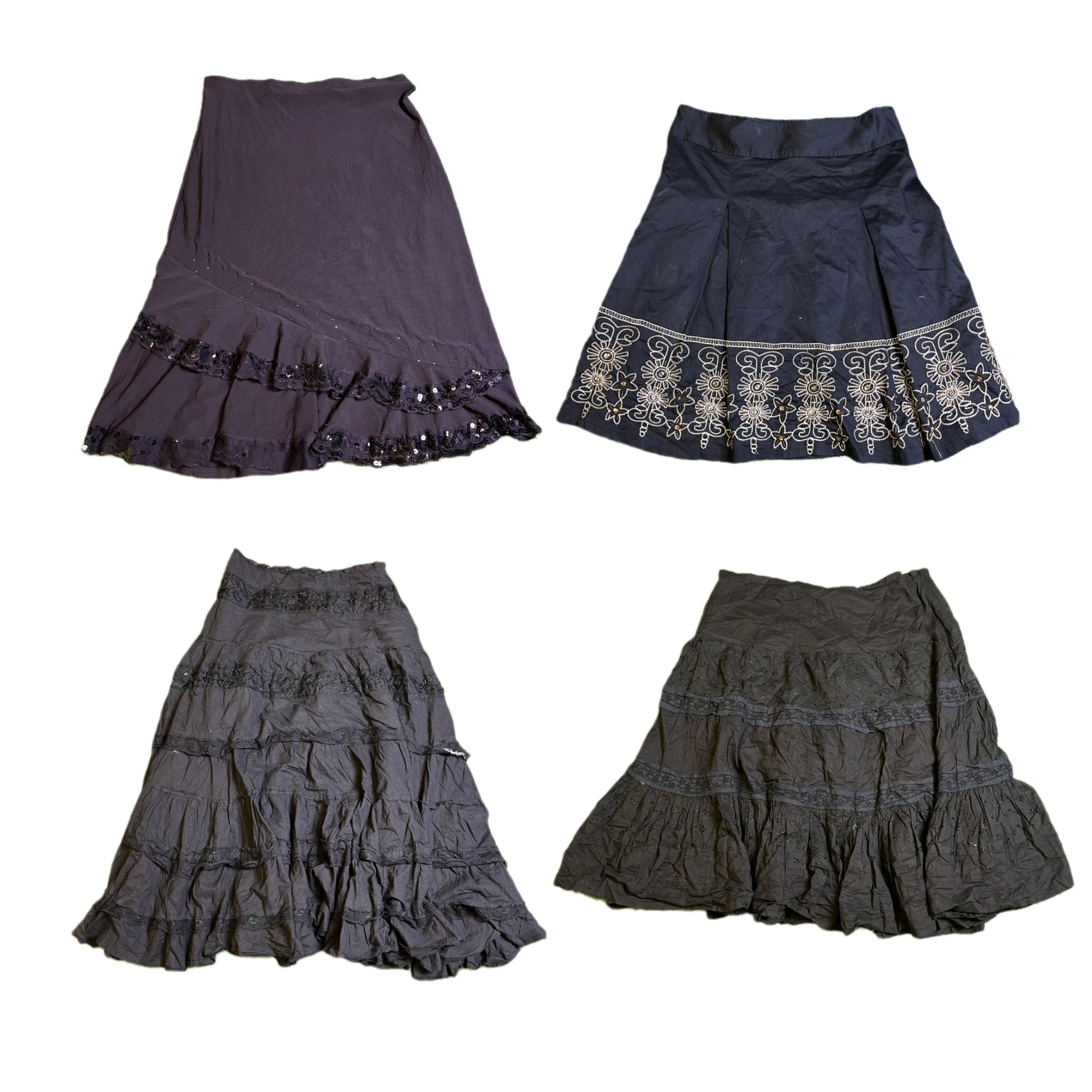 Y2K Edgy Girl Grunge Maxi Skirts RE-2875
