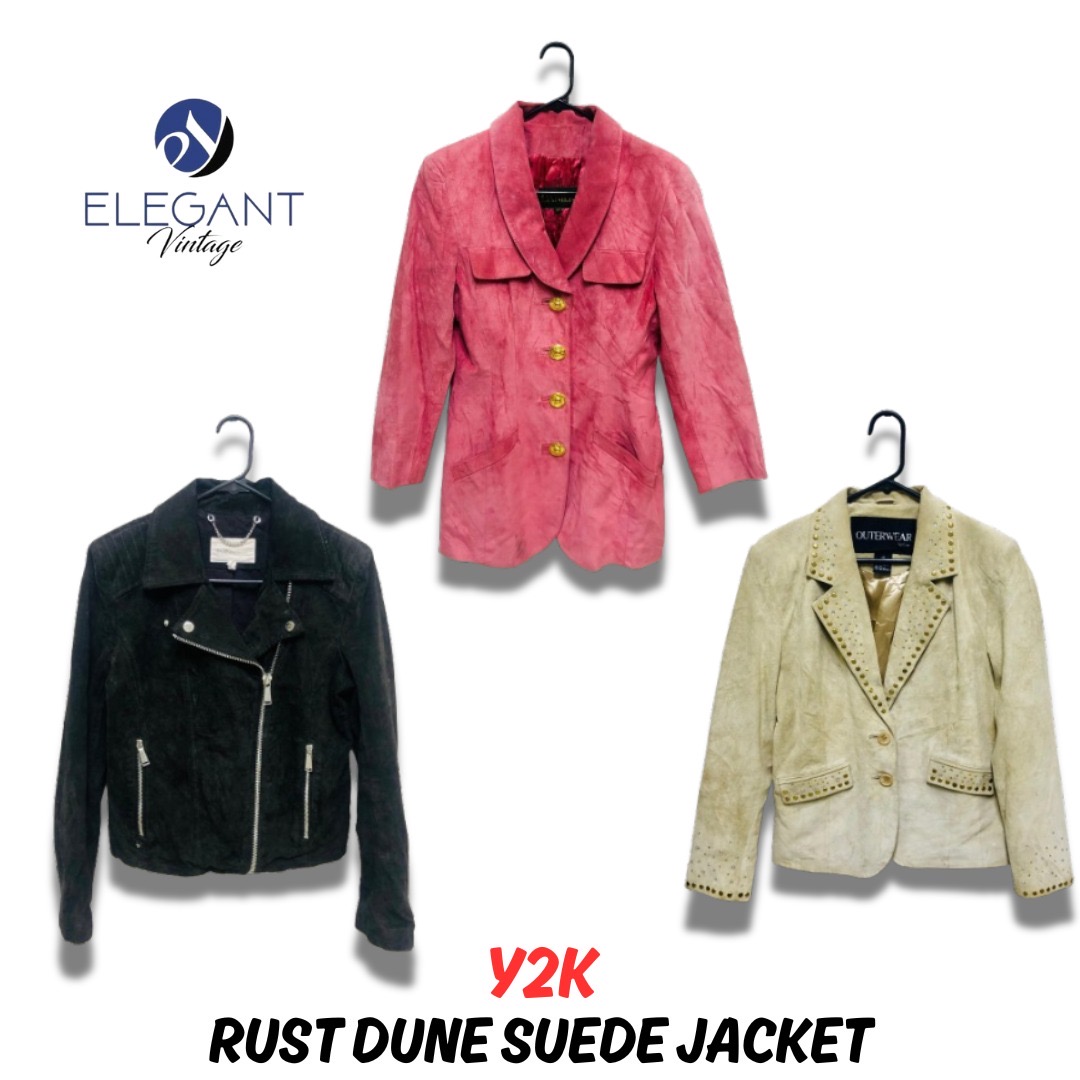 Y2K Rust Dune Suede Jackets - EV0625