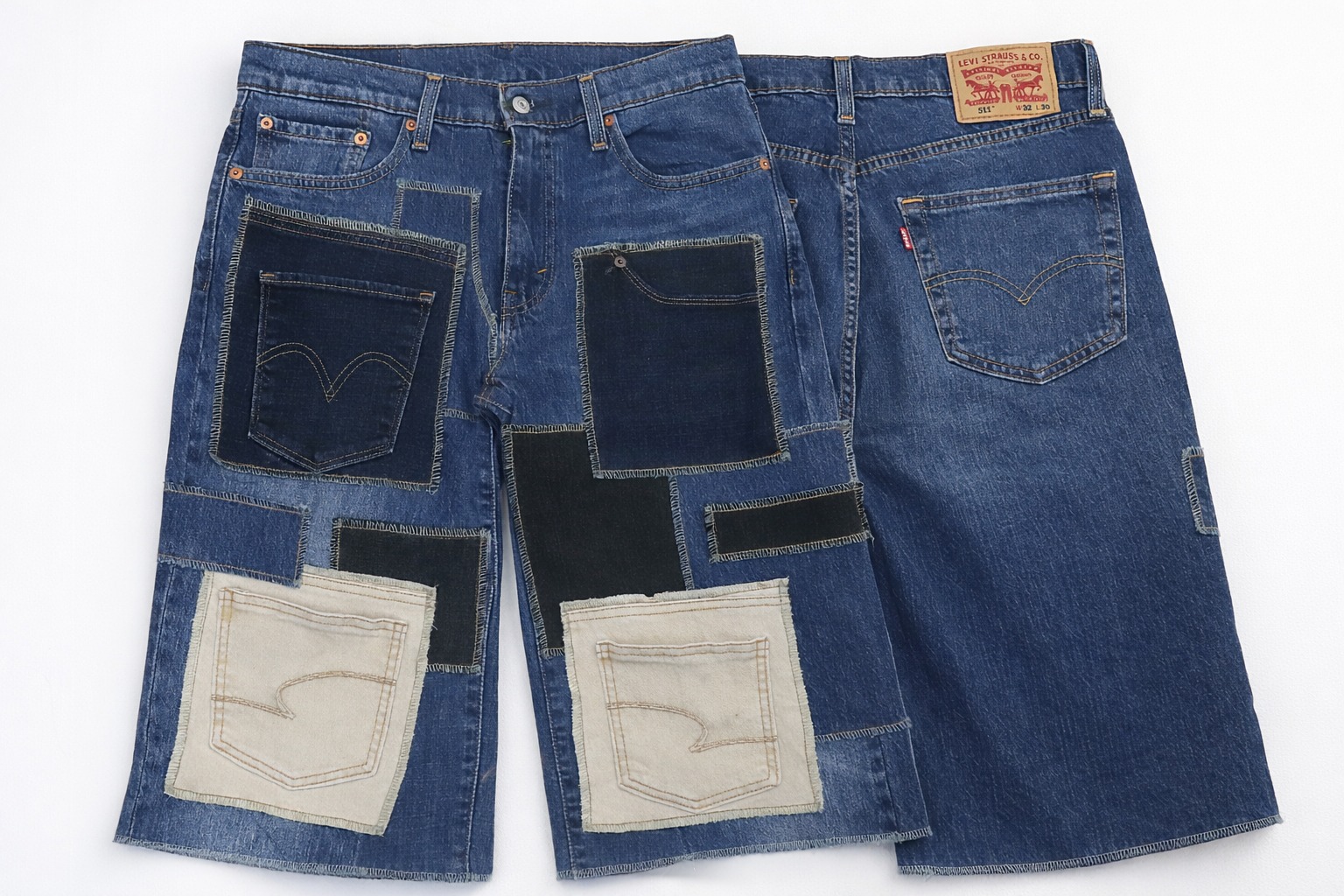 CR1412 Upcycled Denim Shorts