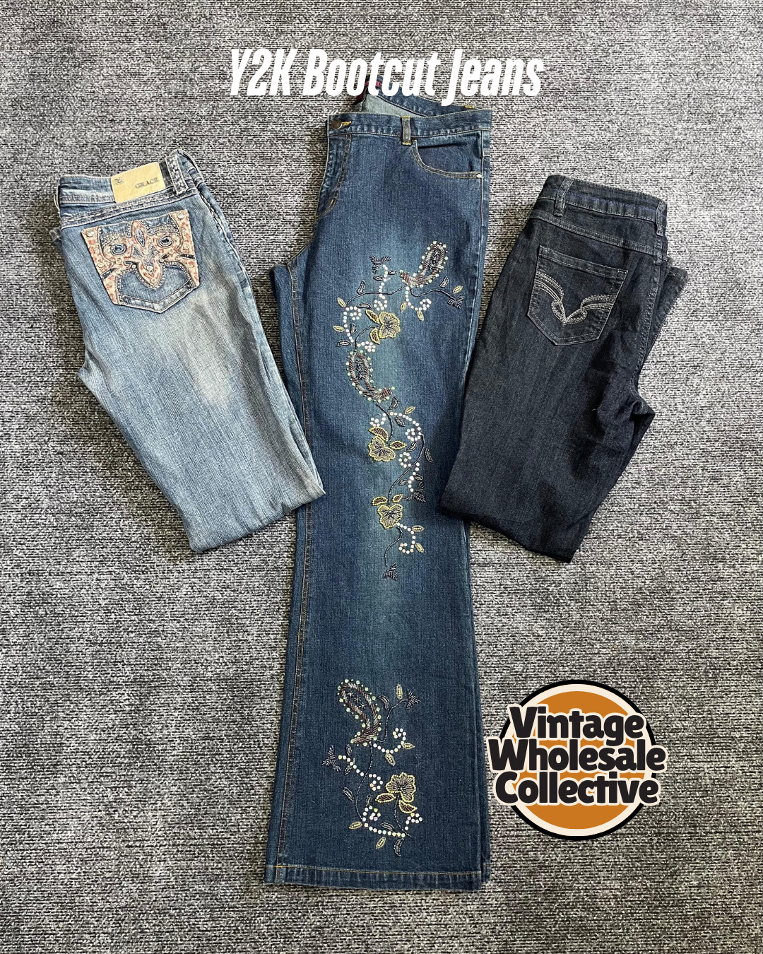 Y2k Bootcut Jeans - (07/06) | Vintage Wholesale Marketplace - Bulk