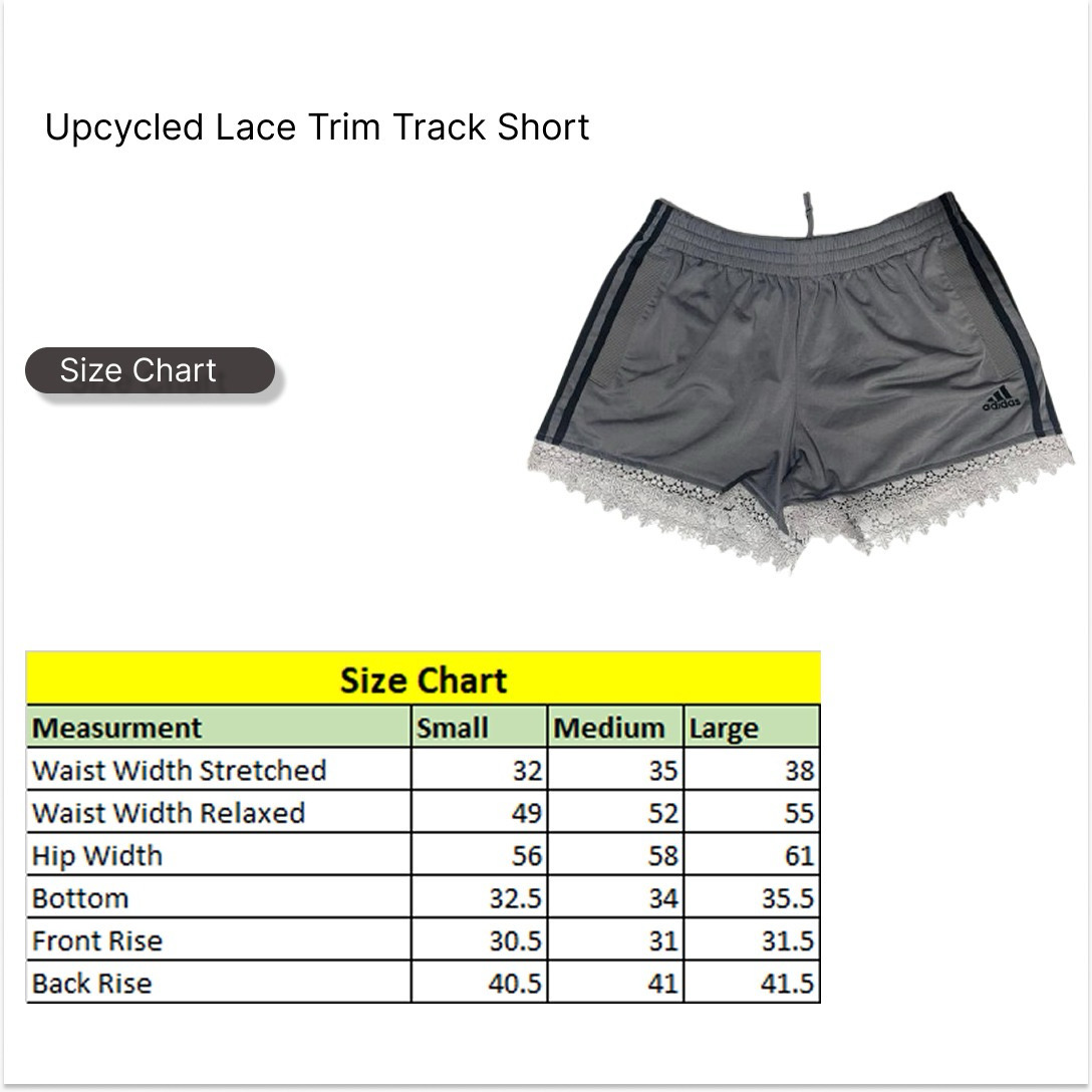 Upcycled Lace Trim Track Short | Vintage Wholesale Marketplace