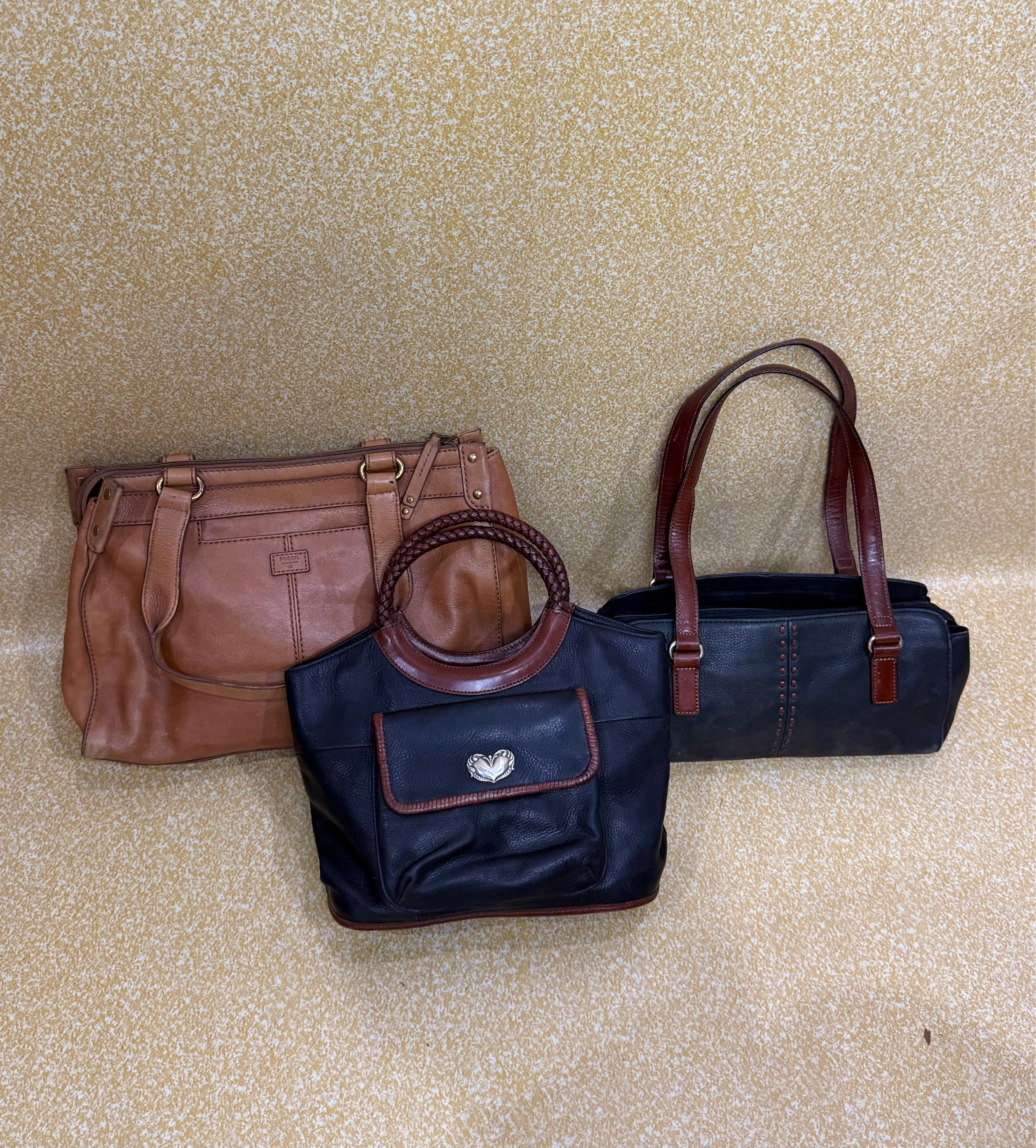 TH# 219 Vintage Y2K Fossil Leather Handbag | Women's Designer