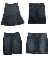 "Denim Duo: A Mix of Blue and Dark Delight!" skirt..