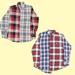 SS24 Reworked / Upcycled Flannel Half & Half Shirt