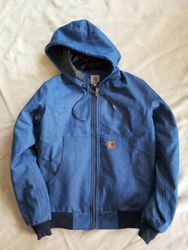 Carhartt Rework style blue denim hoodie Jackets 15..