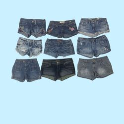 Y2K Denim Mini Shorts - Vintage High-Rise Essentia..