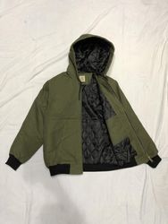 Vintage Carhartt Rework Style Olive Green Hoodies ..