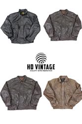 HD211 Men Vintage Premium Leather Bomber Jackets -..