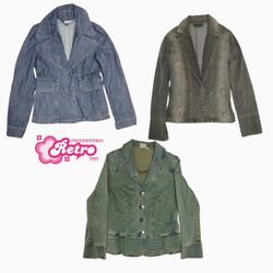 Y2K Grunge In Rome Denim Blazer Jackets