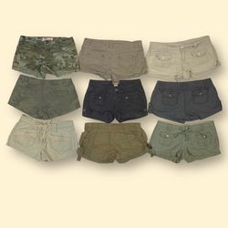 Y2K Cargo Style: Cotton Mini Shorts (GRV-8-030)