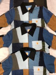 Vintage Carhartt Rework Stil Patchwork Jacken Alle..