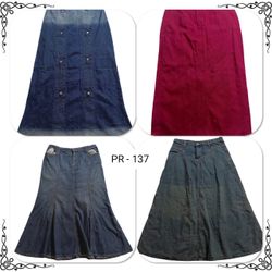 Y2K Denim Long Skirts