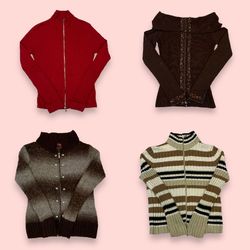 Y2K Versatile Double Zipper Sweater (GRV-8-057)