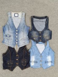 #207 Damen Y2K Denim Weste -19