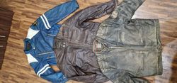 Veste en cuir vintage de moto pour hommes