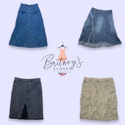 Y2K Long Denim Skirts - 10 Pieces