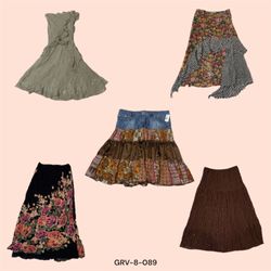 Y2K Poly Skirt – Trendy Mixed Pattern Design(GRV-8..