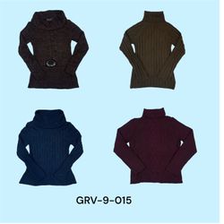 High Nick cable knit sweater-class retro fashion(G..