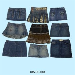 Y2K Denim Mini Skirt – Branded & Bold for a Retro ..