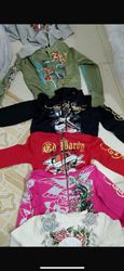 Damen Y2K ED Hardy Crop Top Hoodies - 50 Stück