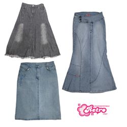 Y2K IT Girl Denim Maxi Skirts