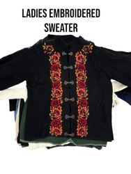 Ladies Embroidered Sweater Y2K Style