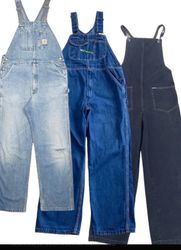 Unbedeckte Denim-Latzhose Premium